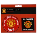 Manchester United 2PK Multi Surface Metal Sign