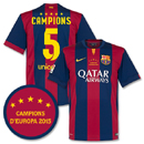 Barcelona Home Jersey Champions 5